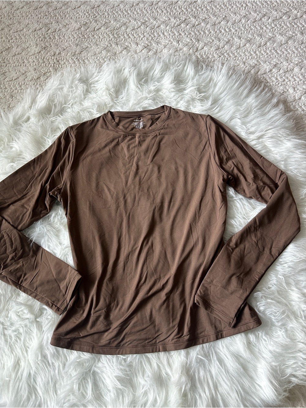 Brown double lined long sleeve shirt in a L #longsleeve #basics
